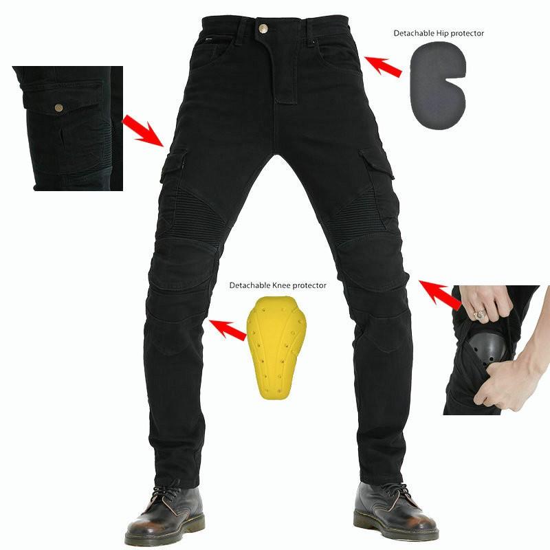 Men Women Motorcycle Riding Jeans Pants With CE Armor Protection Green Blue Black Camo Workwear Style
