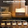 LED Night Light with Alarm Clock Display, Rechargeable Table Lamp for Bedside, Sleeping Light for Adults Kids Baby