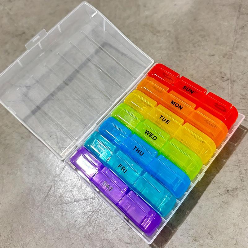 Pill Organizer 3 Times a Day, Compact Pill Box 7 Day with Roomy Pill Case and Sturdy Design