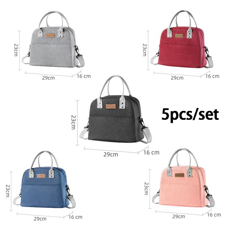 New Portable Lunch Bag For Women Fridge Bag Zipper Thermal Bag Crossbody Lunch Box Tote Food Picnic Beach Bag