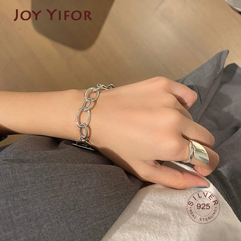 Xiaomi Minimalist 925 Sterling Silver Thick Chain Bracelets For Women New Fashion Vintage Punk Hiphop Party Jewelry Gifts