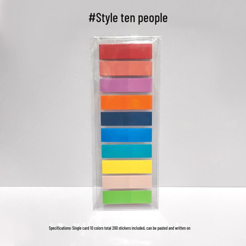 Morandi Color Transparent Sticky Notes - Cute Colorful PET Index Stickers for Marking and Memo.