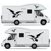 5x Car Stickers Black & White Eagle Style Decals for Caravan Travel Trailer Van