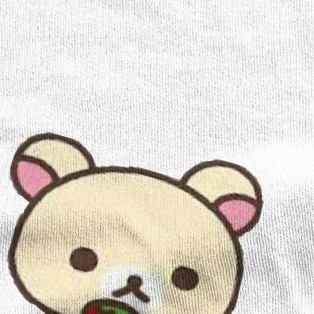 Fritid Rilakkuma Jordbær T-skjorter Menn Kvinner Rund Hals 100% Bomull T-skjorter Dyr Bjørn Kortermet T-skjorter Pluss Størrelse Topper