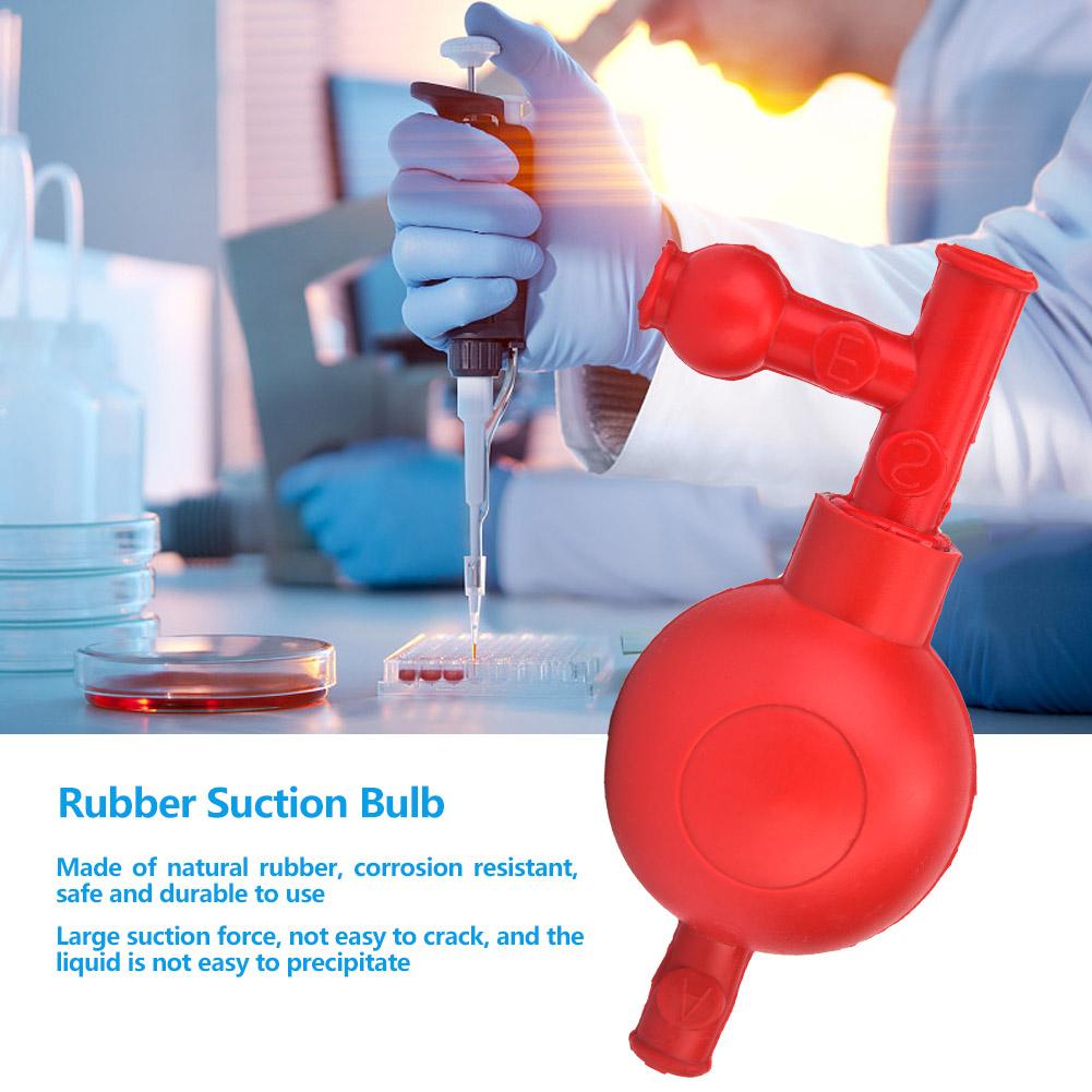 Lab Rubber Suction Bulb Safe Pressure Quantitative Pipette Filler with 3 Valves