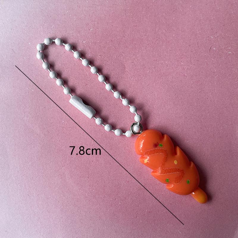 Funny Barbecue Keychain Creative Simulation Food Keyring Mini Meat Skewer Model Pendant Bag Hanging Ornament Gifts