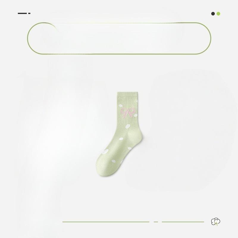 Ladies Spring and Autumn Fashion New Colorful Bow In Tube Socks