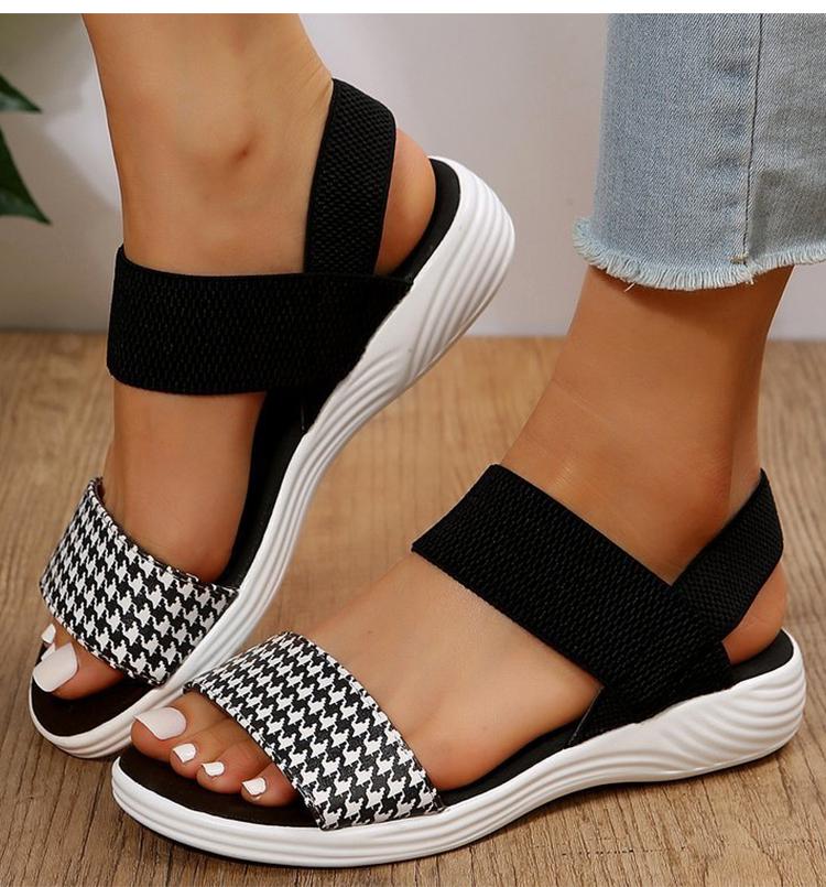 модные женские сандалии мягкие низкие каблуки Sandalias Mujer 2024 разноцветные летние — фото 6