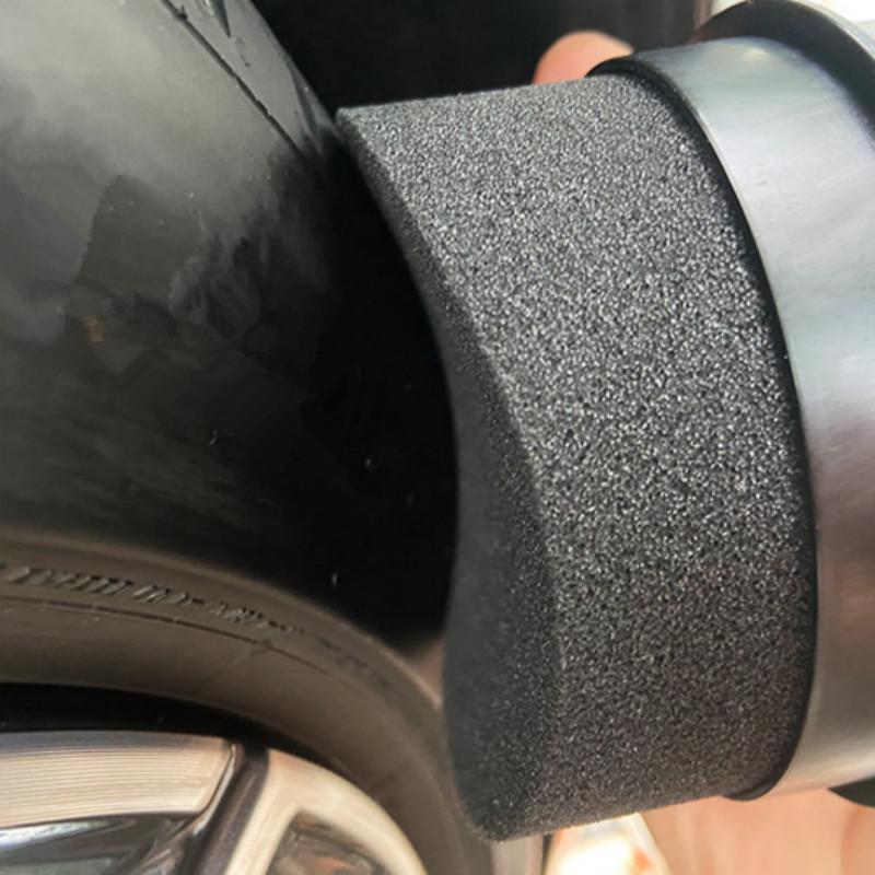 Car Tire Waxing Sponge Car Wax Applicator Pad With Lid Curved Shaped Easy Waxing Tire Sponge Tire Cleaning Tools Detailing Brush