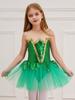 Girls Carnival Halloween Christmas Party Elf Cosplay Costume Sleeveless Princess Dress Tutu Tulle Skirt