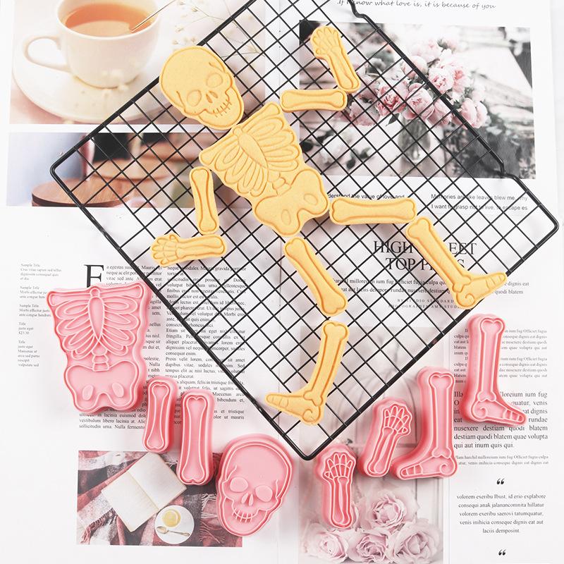 1Set Cartoon Halloween Biscuit Mould Halloween Ghost Skull Cookie Cutting Mold Fondant Cookie Cutter Baking Tool