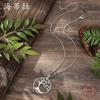 Nouveau pendentif arbre d'amour rond creux peint à l'huile couleur, collier arbre de vie haute sensibilité pour femmes