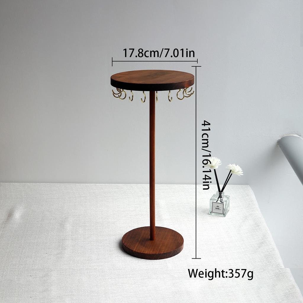 Walnut Color Wood Jewelry Organizer Display Holder Necklace Earrings Bracelets Display Stand Desktop Jewelry Storage Rack