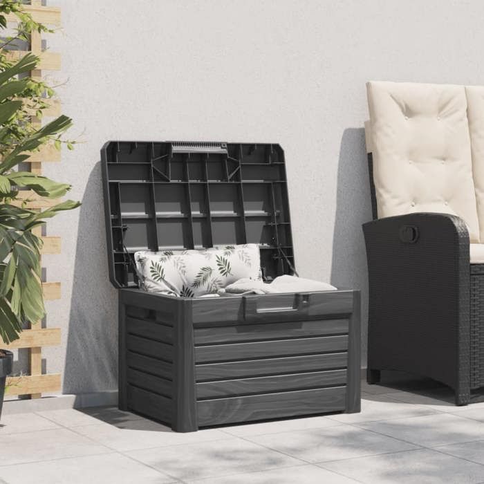 VidaXL Boîte à coussins d'extérieur anthracite polypropylène, conteneur à coussins, boîte à coussins de jardin, boîte, boîte 366600