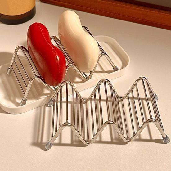 Yousheng Soap Rack Nail-Free Adhesive Soap Tray with Drainage Holes Waterproof Soap Holder Bathroom Storage Organizer