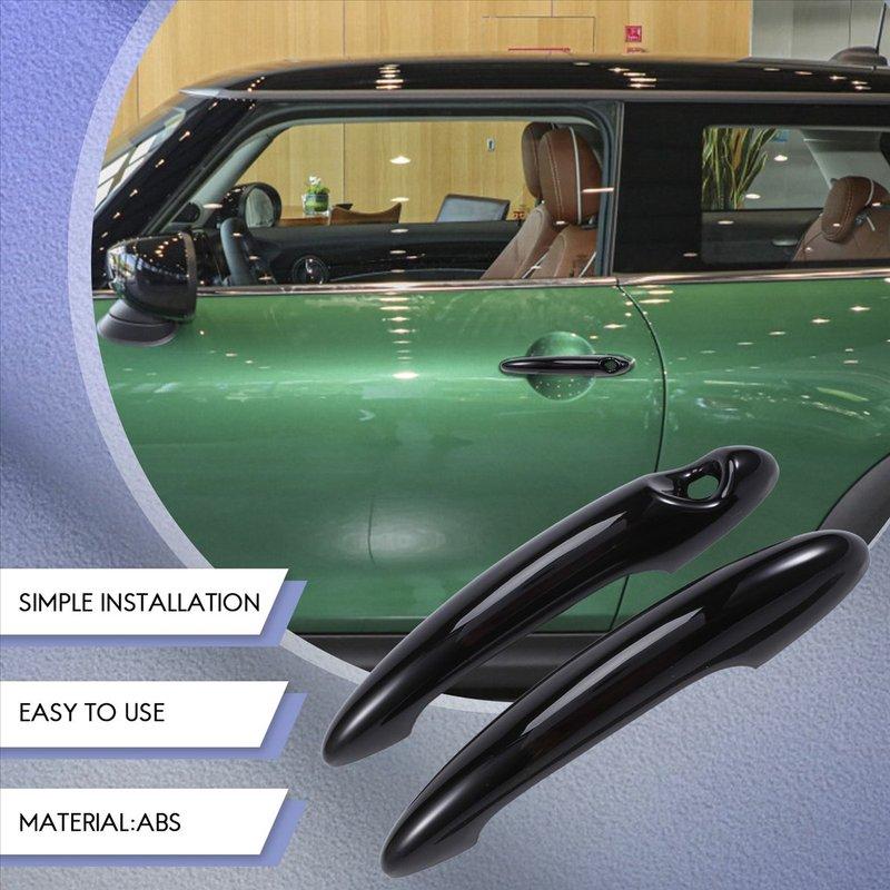 DT08 2 Pcs ABS Black Door Handle Cover for MINI Cooper S R50 R53 R56