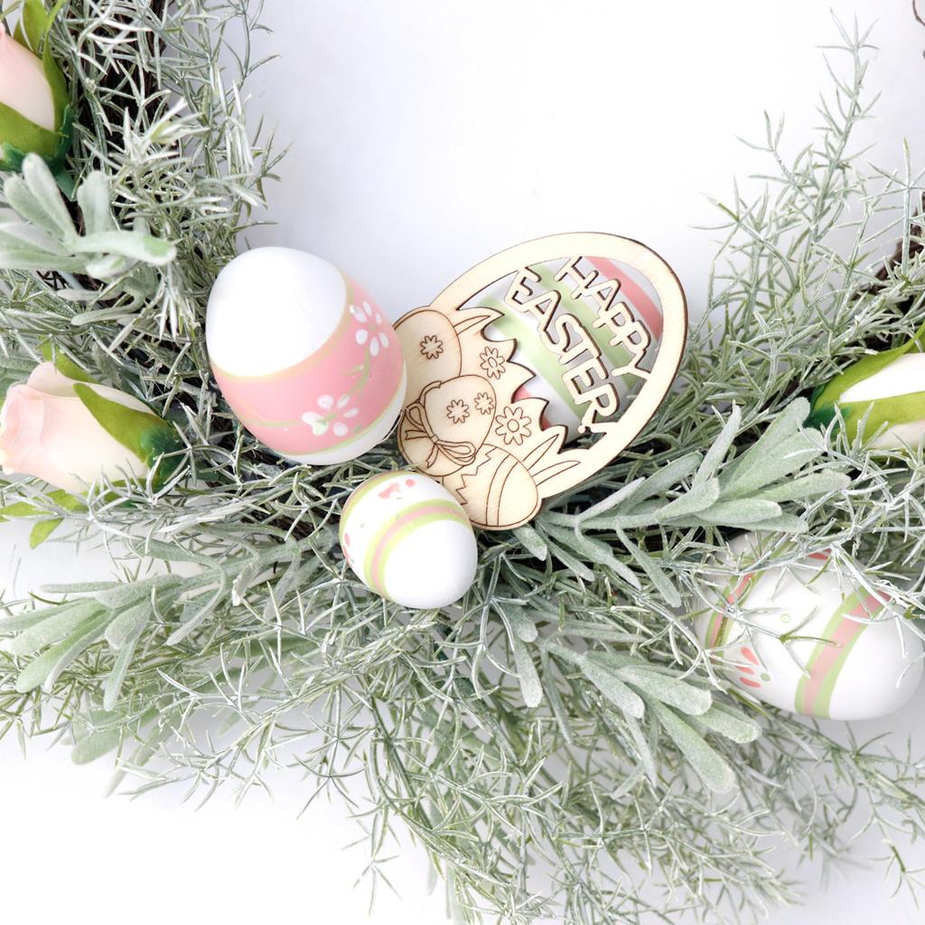 Easter Egg Wreath- Spring Artificial Front Door& Wall Hanging Decor, Garden Style Holiday Wreath for Easter& Valentine's Day