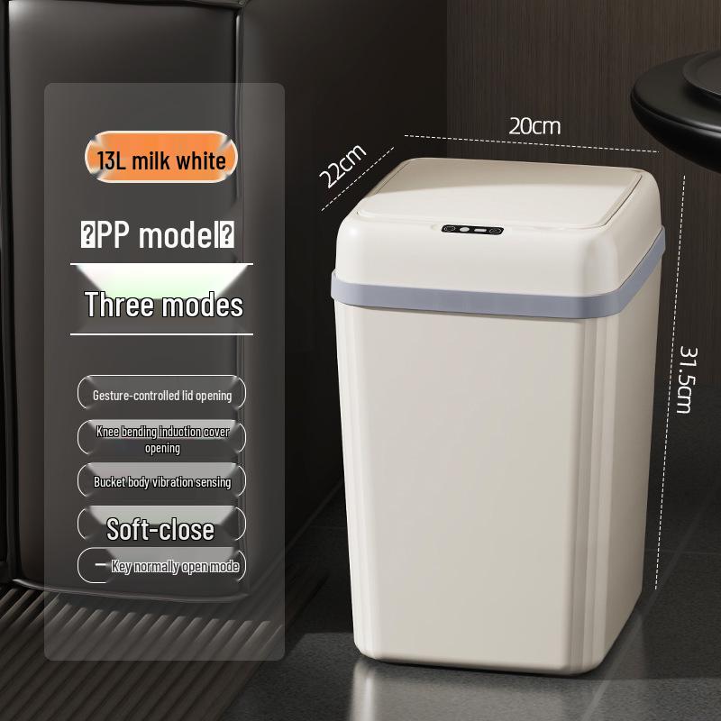 

Elegant Automatic Hands-Free Whisper-Quiet Trash Can for Home Battery Version