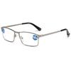 Vintage Metal Half Frame Reading Glasses Men's Business High Definition Anti Blue Light  Far Sight Eyeglasses with Diopter +2.5