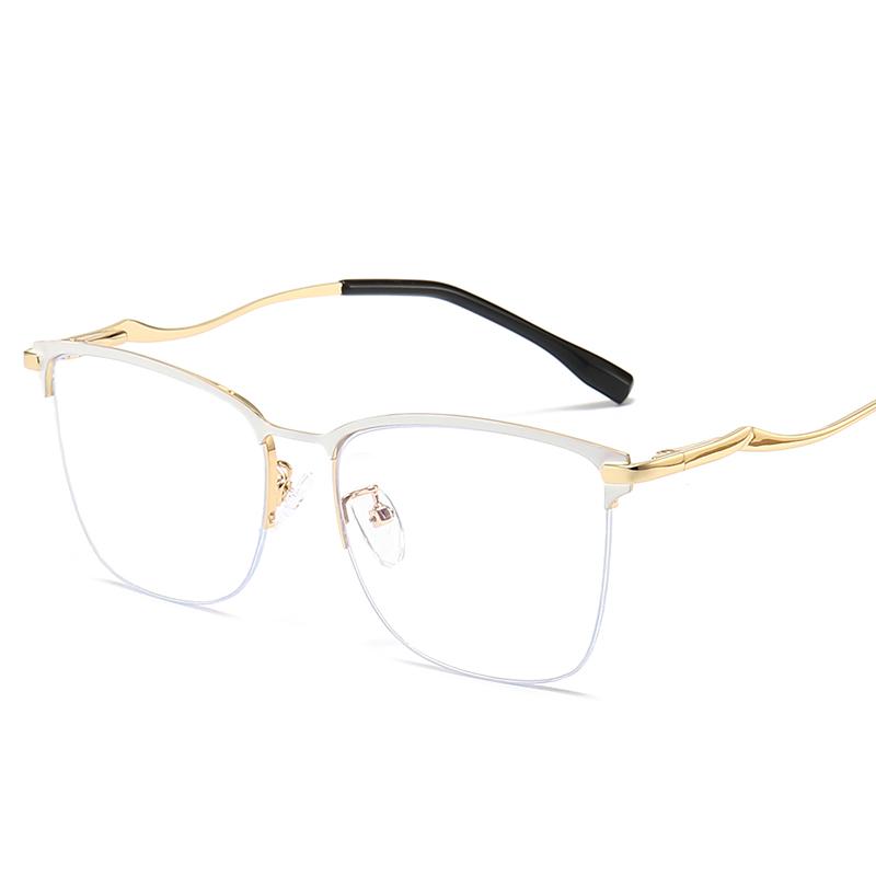 

Leopard Frame Semi-Rimless Square Prescription Glasses For The Nearsighted Metal Computer Optical Spectacles 0 -0.5 -0.75 To -6 0