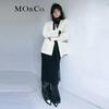 MO&Co. Black & White Contrast V-neck Wool Coat