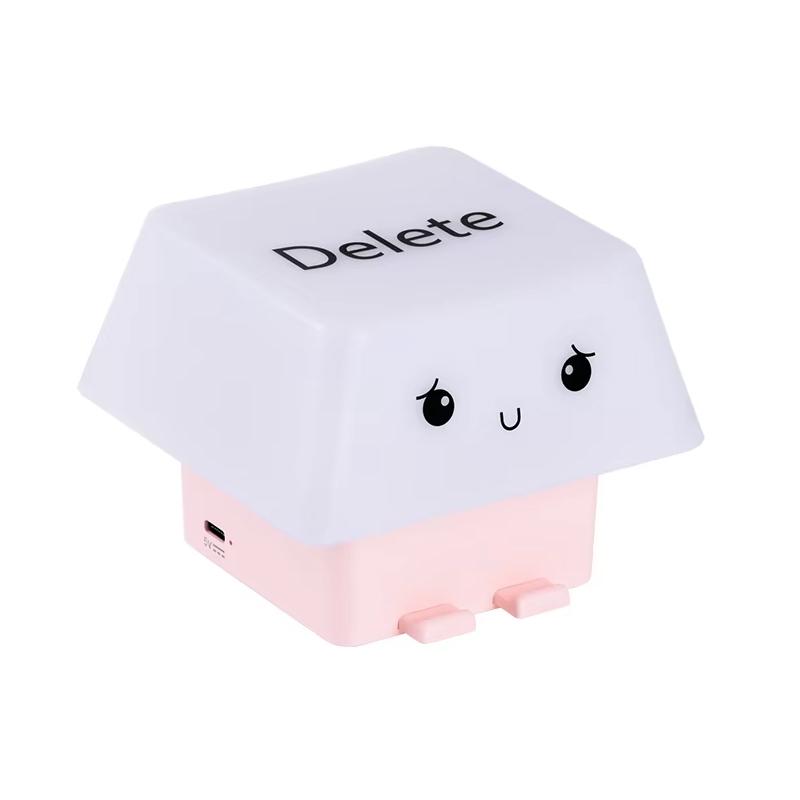 

Creative Deletes Keycap Lamp USB Rechargeable 3Moods Light with Adjustable Brightness Phone Holder for Bedroom Table Decor розовый