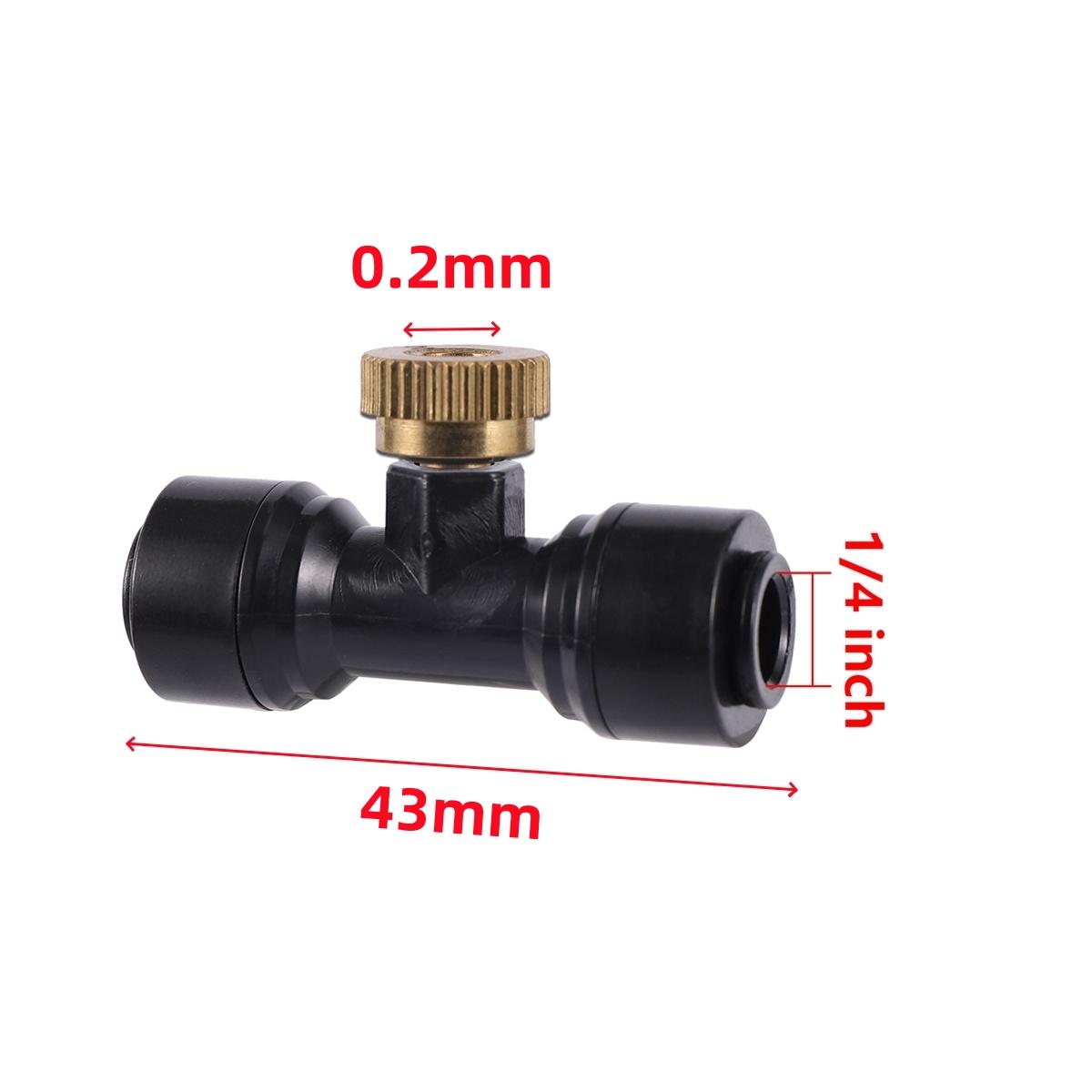 

3/16 Thread Interface Orifice 0.2-0.5mm Copper Misting Nozzle&1/4 Pipe Nozzle Seat Tee Joint Kit Garden Fogging Sprayer 2 Sets