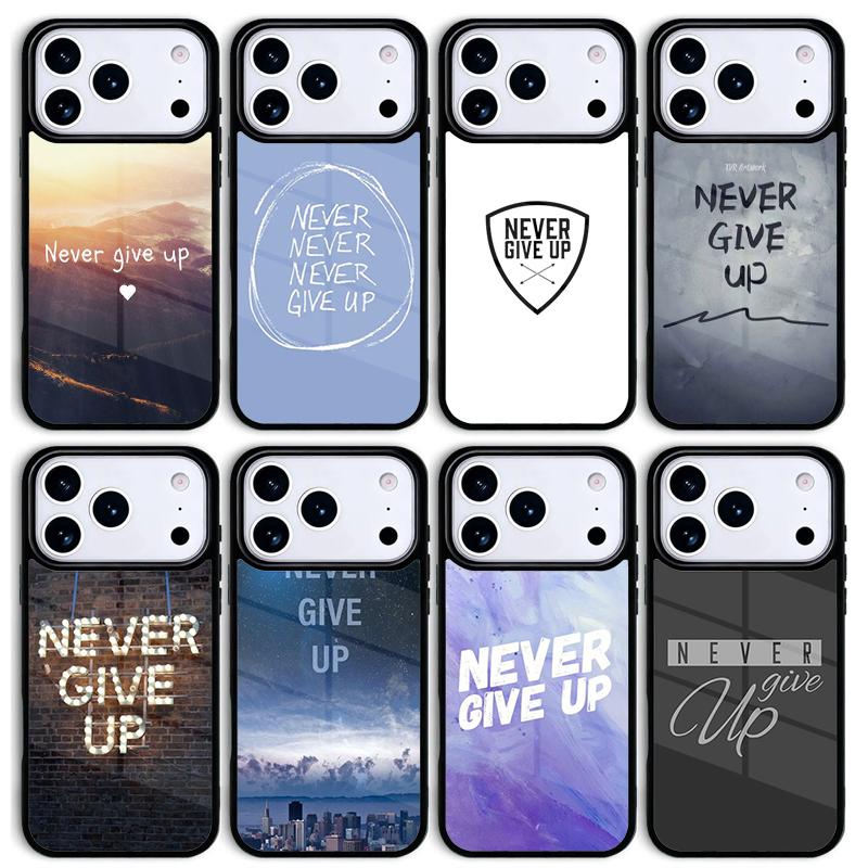 never give up Mobile Phone Case for IPhone 17 AIR 16pro Max 15 14 13 12 11 Bumper Cover