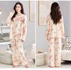 Women's 2025 Long-Sleeve Cartoon Pullover Pajamas with Chest Pad - Versatile Cotton Set for Indoor/Outdoor Wear (Autumn/Winter).
