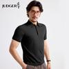 Zhuangji Men's Silk-Blend Solid Polo Shirt