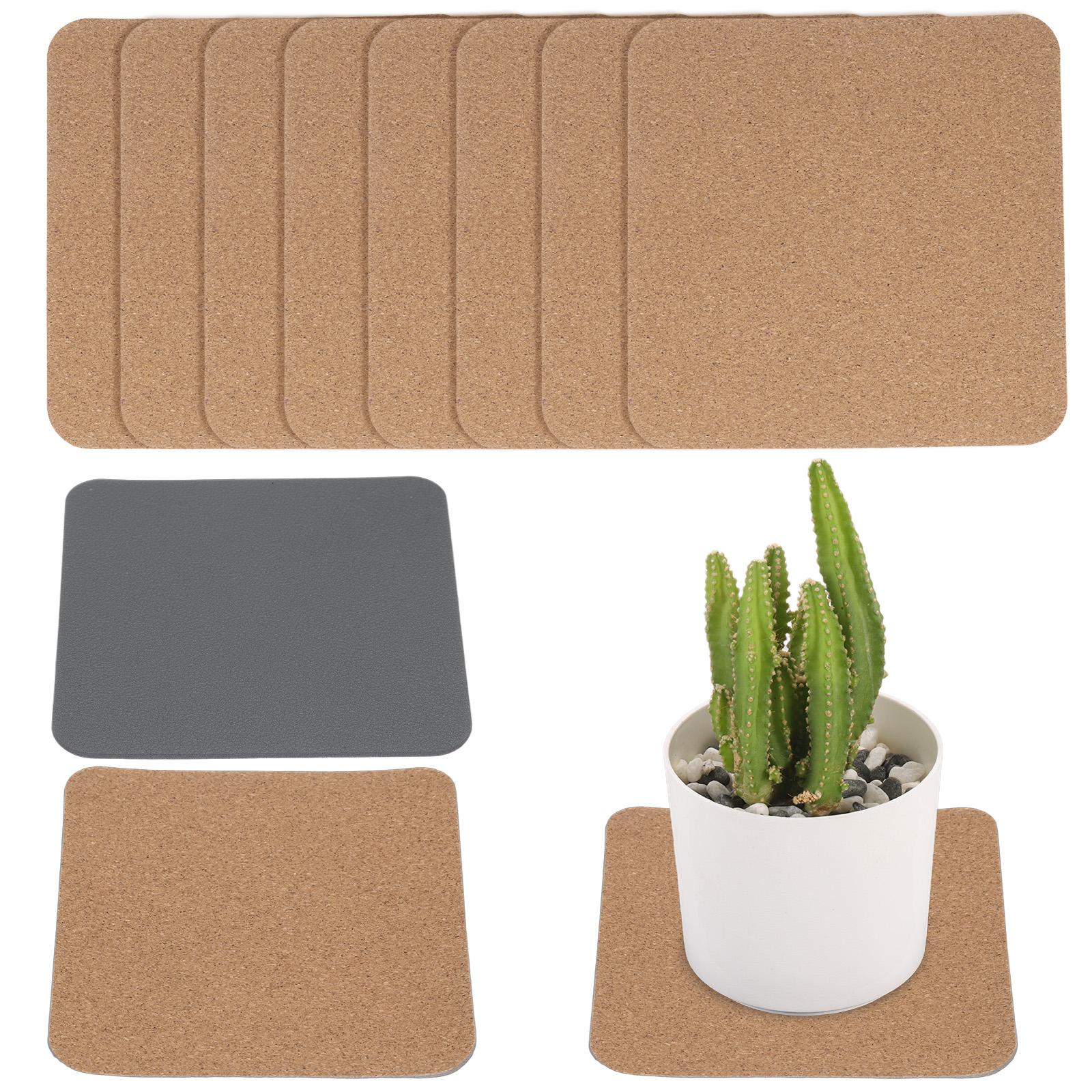 

10pcs Cork Plant Coasters 4 Inch Square Cork Plant Mats Square Cork Coaster for House Garden Yard Indoors Outdoors 4 Inch темно серый