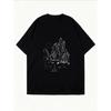 Weißes Oversized T-Shirt mit Kaktus- und Wüstenlandschafts-Print für Freizeitkleidung
