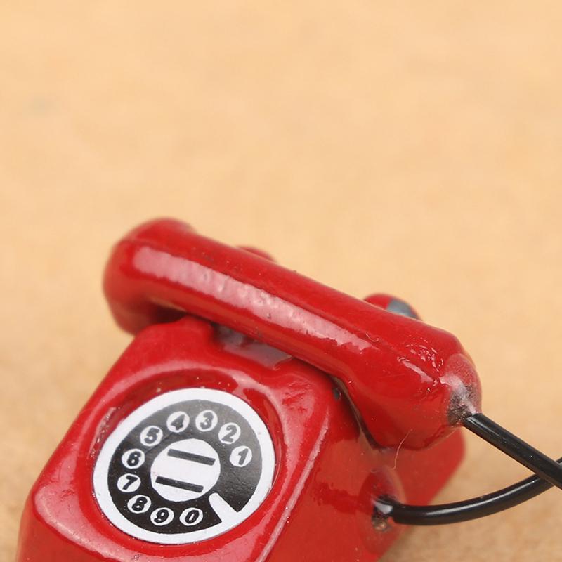 Domeček pro panenky Mini ozdoby Simulovaný pevný telefon Domky pro panenky Nábytek