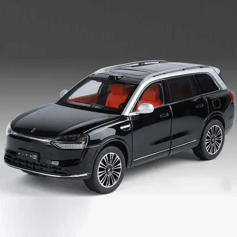 1:24 Scale Denza D9 AITO M9 Alloy Models Toys Diecast Cars 6 Doors Opened Miniature MPV Business Vehicles for Kids Birthday Gift