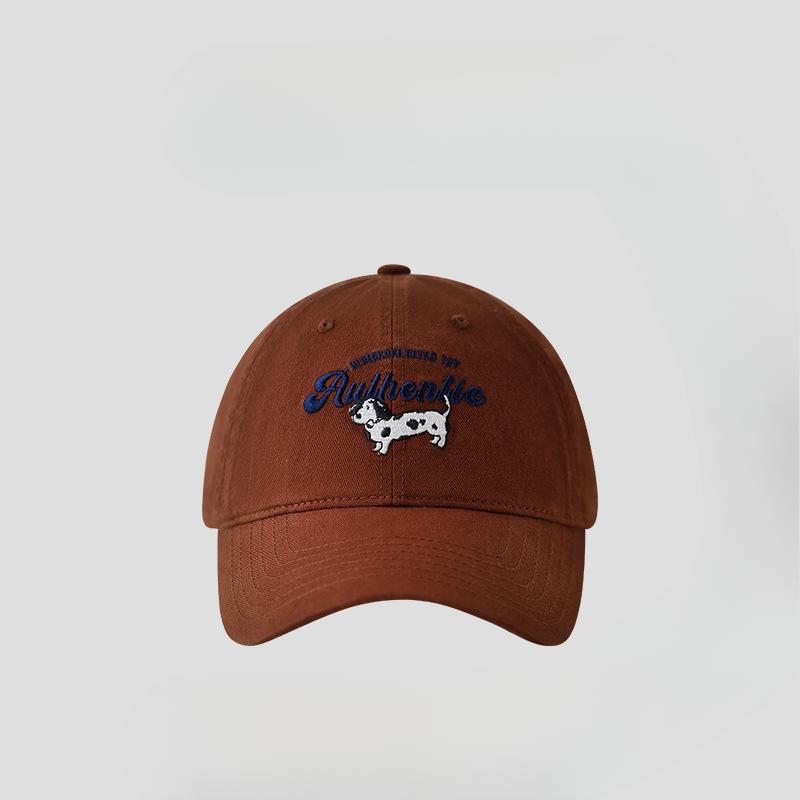 

Ретро Милая Вышитая Бейсболка с Пятнистой Собакой для Женщин на Весну и Лето в Корейском Стиле, Кемпинговая, Защита от Солнца, Бейсболка для Студентов Adjustable