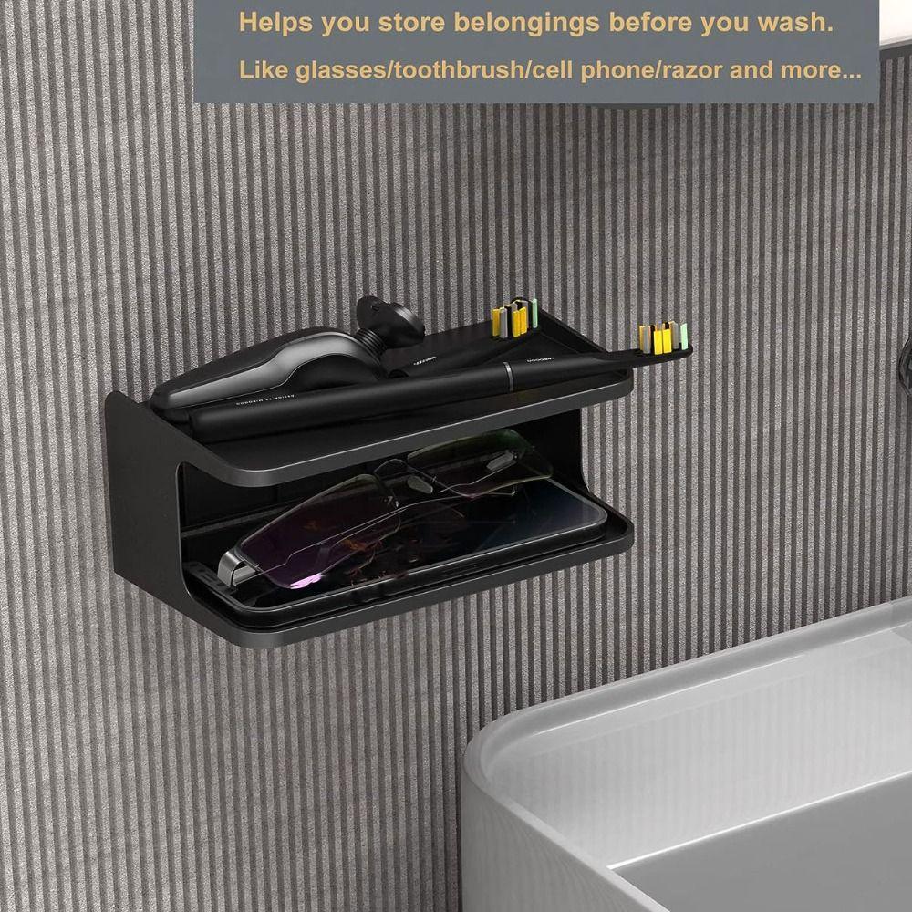 

Белый двойной держатель лотка 7*3,9*3,2 дюйма стеллаж для хранения в ванной комнате подвесной кронштейн для мобильного телефона для дома