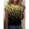 Shiny Round Dot Pattern Women Fashion T-Shirts Short Sleeve 3d Printed Tie-dye Street Trend Ladies Tee Casual Tops