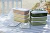 Sanko Plastic Bento Case with 3 Side Earth W x D x 22cm H Box/Picnic Plates, Green, 116772, Approx. 26.5cm 15.5cm