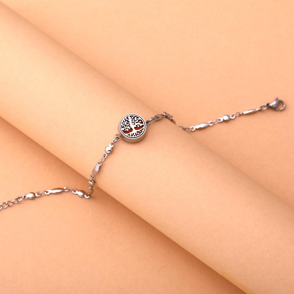 New Aromatherapy Locket Bracelet 12mm Essential Oil Diffuser Perfume Bangles Tree of Life High Quality Stainless Steel Jewelry