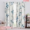 2D Flat Printing 2pcs Curtains Blue Floral Vine Wallpaper 100% Polyester Fabric Without Electricity 0 for Indoor Celebrations