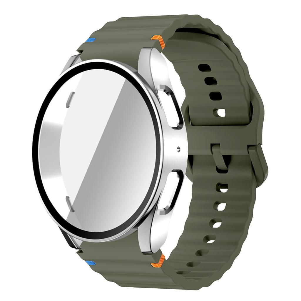 Silicone Strap for Samsung Watch 7 6 5 4 40mm 44mm 5Pro 45mm Band With Case Screen Protector Bumper cover for Wrist Accessories