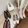 Silver single shoes women's 2025 new summer French stunning flat bottom gentle wind shallow mouth absolute son Mary Jane women's shoes