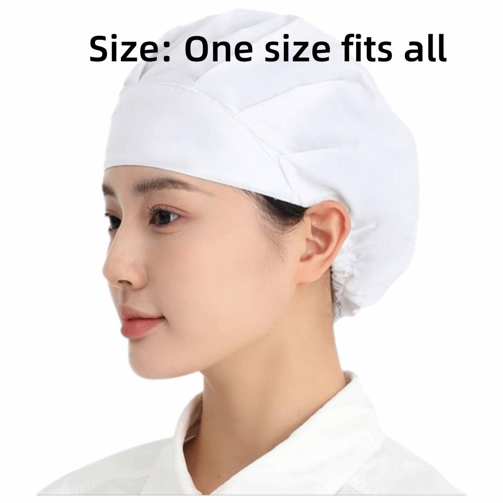 Unisex Oil Fume Proof Catering Cap Hygienic Dustproof Adjustable Chef Hat Flat Top Cotton Kitchen Work Hat Restaurant Kitchen