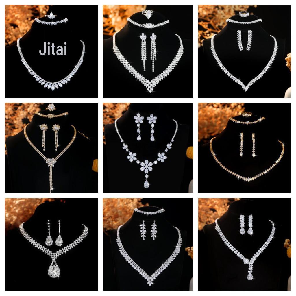Elegant Bride Jewelry Set: European & American Necklace & Earrings for Evening Gowns