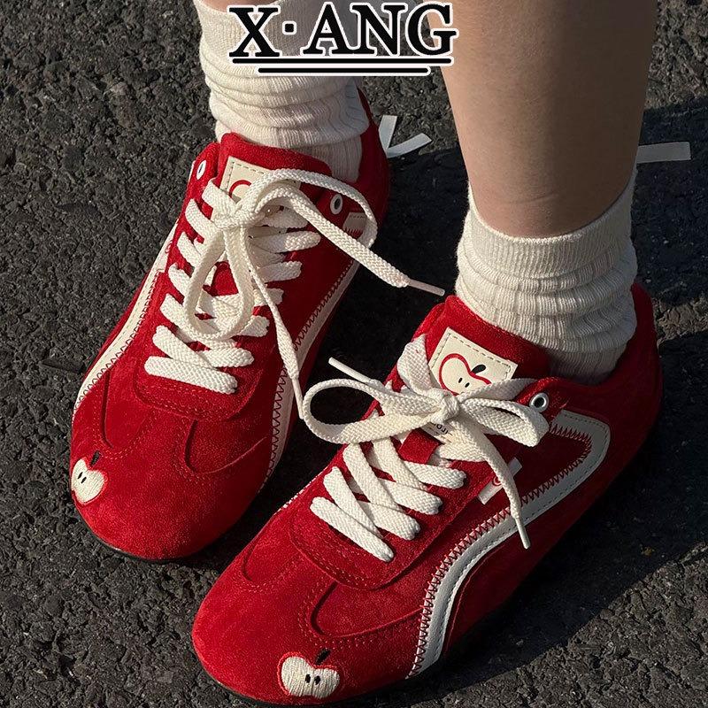 Cowhide version glacier blue thin-soled racing shoes soft-soled women's shoes summer new flat-soled white shoes