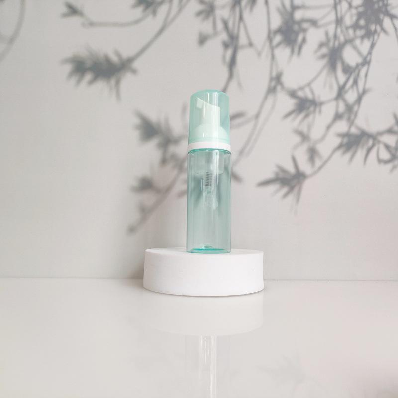 60ml Portable Transparent Green Facial Cleanser Foaming Bottle