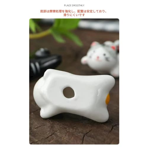 AEOLK Cute Decorative Cat Chopstick Rests, Ceramic Chopstick Rests, 5-Pack, Suitable for Family, Study, Dining Table, and Izakaya.