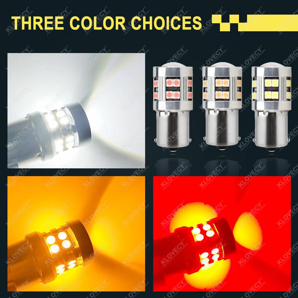 2/4 PCS P21W 1156 BA15S 1157 BAY15D LED Bulbs For Car Trun Signal Parking Brake Lights 12V 24V 3030-24SMD 6500K White Red Amber