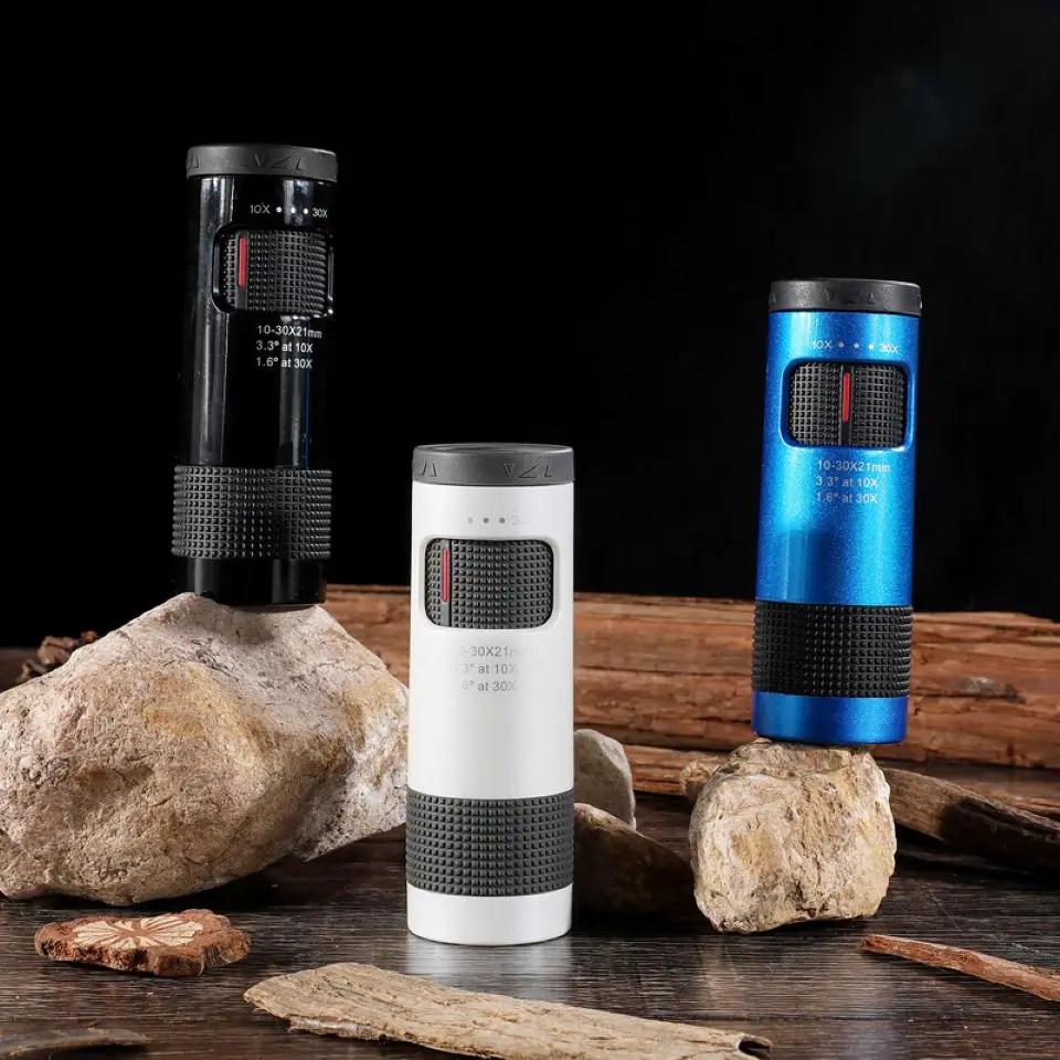 Kraftfull Monokulär 10-30x21 Zoom Mini Teleskop Bärbart Tubkikare Campingutrustning Turism Optiskt Sikte Monokel