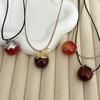 Collier pendentif pomme exquis: Chaîne de pull haut de gamme et polyvalente